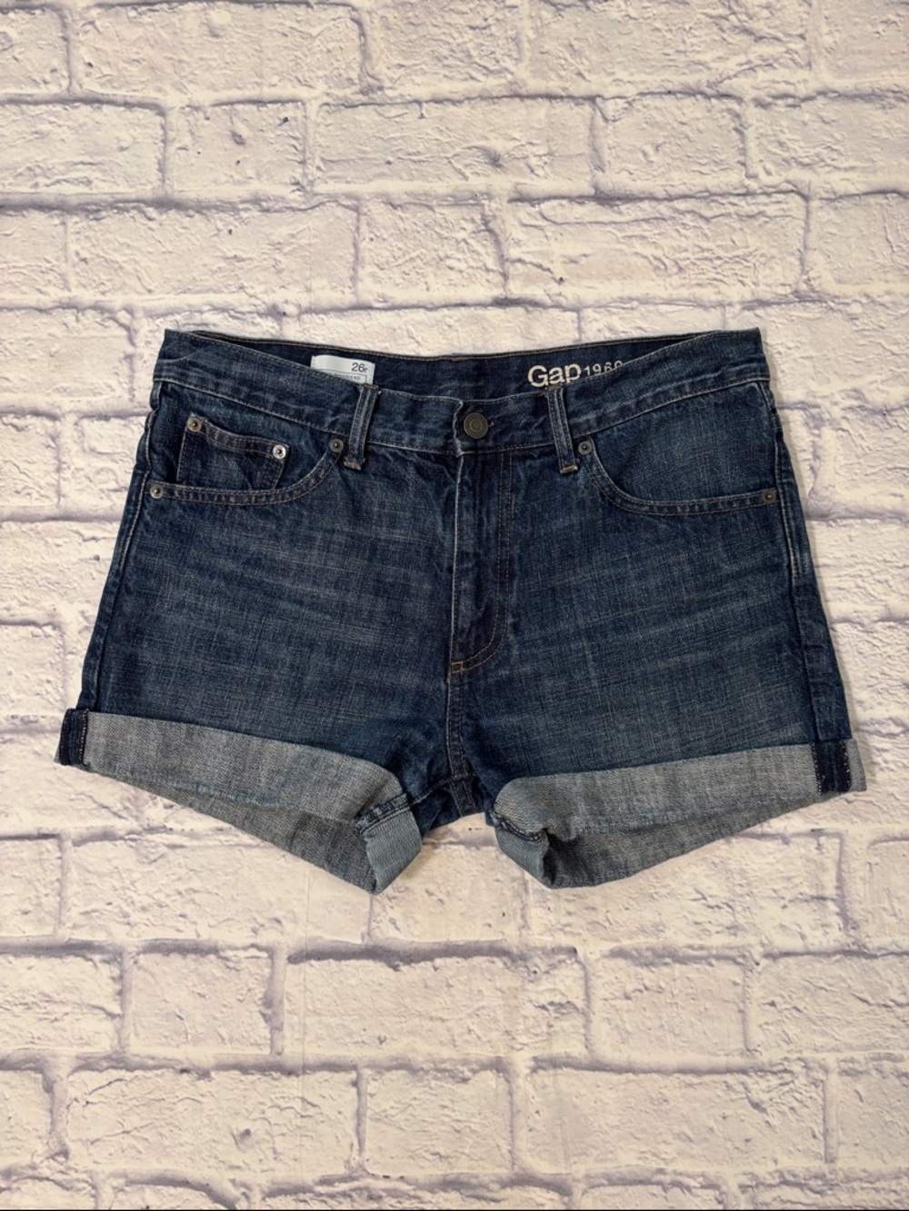 GAP Sexy Boyfriend Shorts Cuffed Hem Denim Jean Shorts Size 26